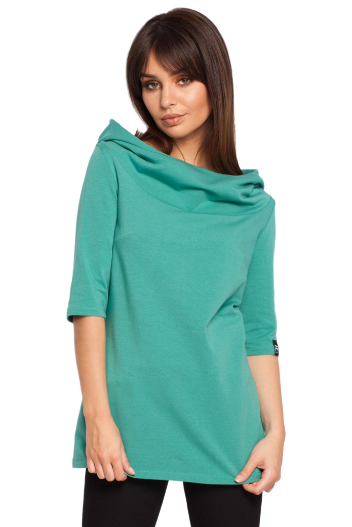 Bluza damska z kapturem - zielona